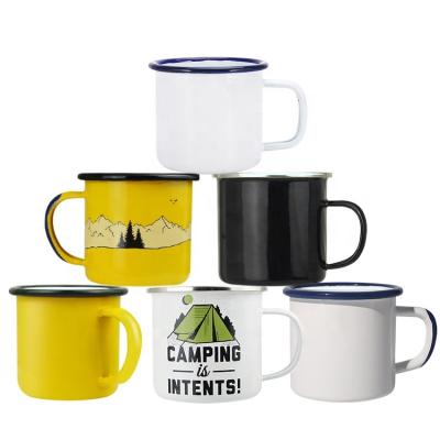 China Sustainable 12oz Enamel Mugs - Travel Mug - Metal Garden Camping Mug - 350ML/450ML Tea/Coffee Mug for sale