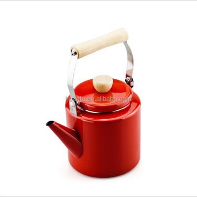 China Viable High Quality Enamel Utensils Maker 2.4L Enamel Coffee Pot, Handmade Kitchen Enamel Tea Kettle for sale