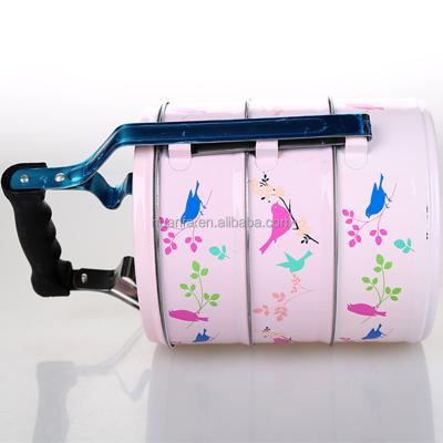 China Steamable 2020 New Products Custom direct printing 2layer 3layer 4layer enamel tiffin carrier for sale