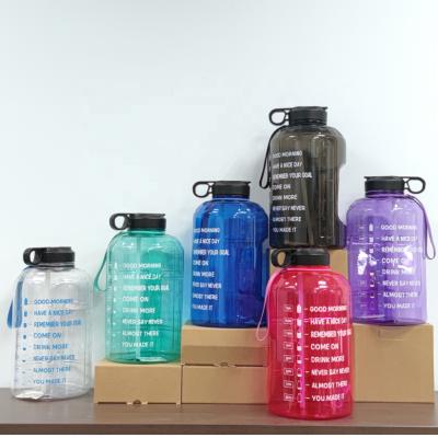 China Viable More Color Gallon Motivational Water Bottle With Straw And Weather Marker BPA Free Reusable Water Jug Large 3.78L In Stock for sale