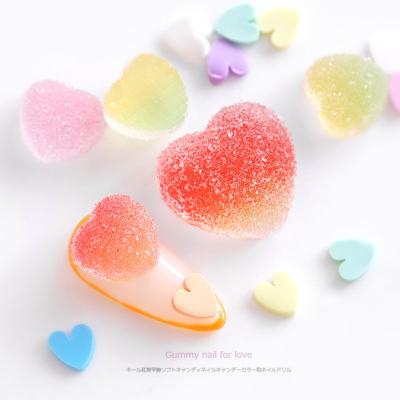 China UV Gel Nail Design Decorations 10pcs 3D Heart Star Gradient Colorful Soft UV Nail Art Decorations Dodge Soft Designs Candy DIY Accessories For Nails for sale