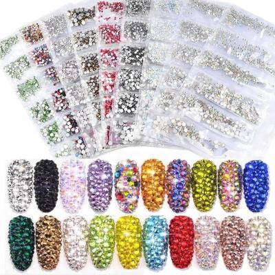 China Decorate Flatback Crystal Nail Glass Rhinestones Muliti-size Charm Nail Art Decorations for sale