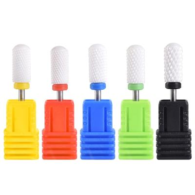 China Durable Ceramic Cuticle Machine Burr Milling Cutters Electric Nail Nail Drill Bit Nail Drill Bits Clean Accessories for sale