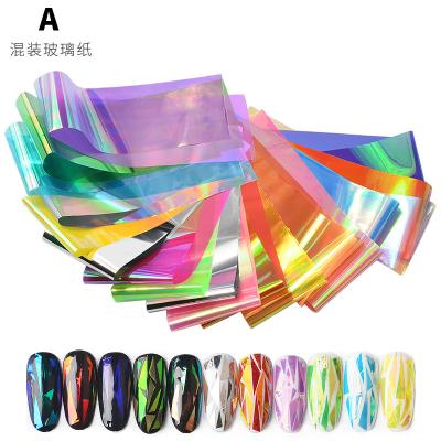 China 4 Styles (Color Candy 10 Magic Colors Hot Sale Design Starry Sky Laser Diy Paper/Transfer Foil Candy Mix Bag For Nail Art Transfer Foil Decoration for sale