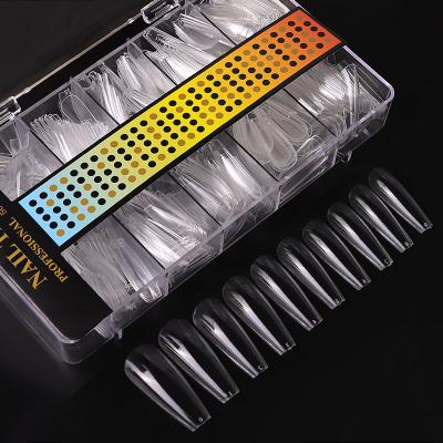 China Eco-friendly 500 Pcs Nail Art Tips C-arc Matte Nail Extension Tips Frosted Ultra-thin Seamless Nail Tips for sale