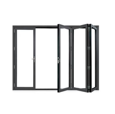 China Foshan Factory 1.8mm Thickness Magnetic Aluminum Frame Folding Glass Screen Doors for sale