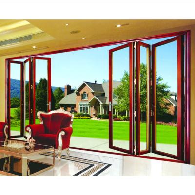 China Hot Sale Foshan Factory Magnetic Aluminum Accordion Glass Exterior Folding Screen Door for sale