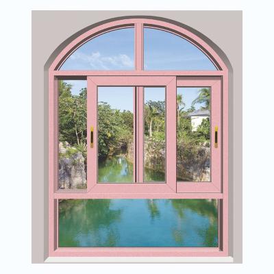 China High Quality Magnetic Screen Arch Top Sliding Aluminum Window for sale