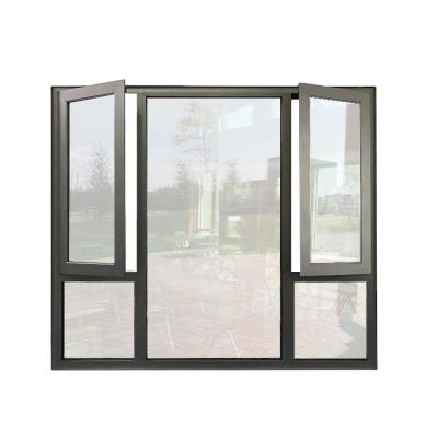 China Magnetic Window Awning Profile Modern House Screen Design Aluminum Casement Glass Windows for sale