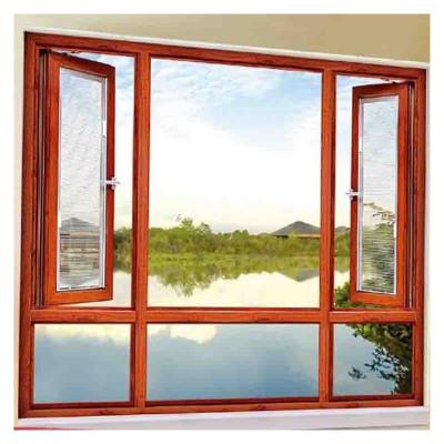 China Magnetic Burglar Proof Casement Window, Bangladesh Windows Aluminum Bronze Color Screen Window for sale