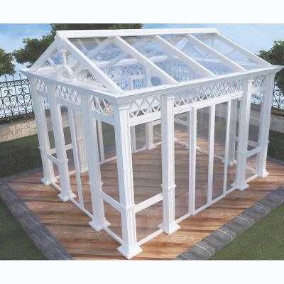 China Soundinsulation modern commercial garden sunshade house prefab houses aluminum prefab glass sunrooms for sale