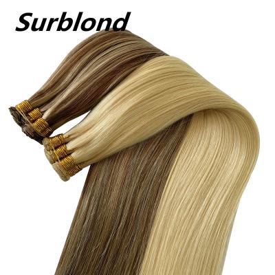 China Hair 100% Fast Delivery Stock Hand Tied Russian Remy Hair Handtied Weft Human Hair Weft Human Hair Extensions for sale