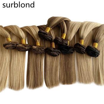 China Factory Supply 100% Silky Straight Human Blonde Silky Straight Wave Clip In Hair Extensions for sale