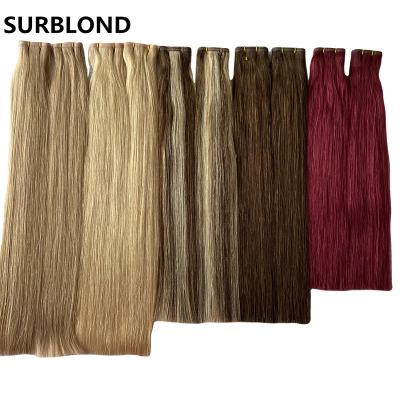 China Luxury High Quality Russian Hair Extension 100% Virgin Hair Extension Virgin Hair Methods 100% Cuticle Aligned Double Drawn Flat 12A Wefts for sale