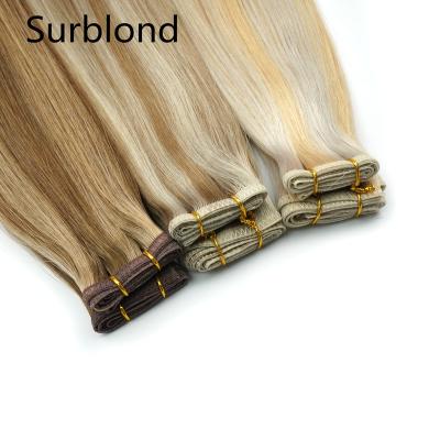 China 100%human Russian Hair Extensions Best Hot Selling Double Drawn Virgin Hair Flat Weft Cuticle Aligned Flat Hair Weft Bert-190 for sale