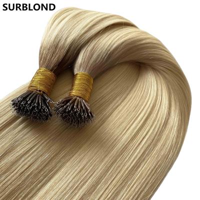 China 12A Ring Nano Pulled Wave 100% Untouched Virgin Russian Silky Straight Keratin High Quality Double Cuticle Hair for sale