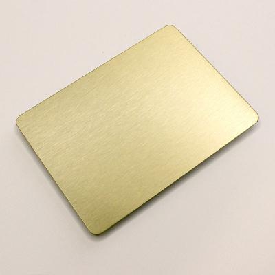 China Gold Brushed Bronze Hairline Stainless Steel Sheet For Building Decoration AISI 201 430 Grade SS Plate for sale