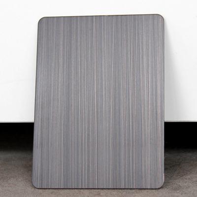 China 201 304 0.8MM Thick 4x8 Black Color brushed stainless steel sheet metal for sale