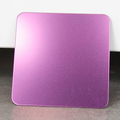 China SS 304 316 Sandblasting Metal Sheet AFP Finish PVD Purple Bead Blasted stainless steel sheet for sale