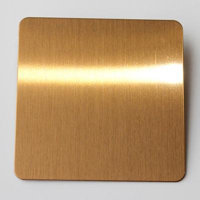 China SUS 304 Satin Champagne Gold No.4 #4 Brush Finish Stainless Steel By AFP Surface Finishing for sale