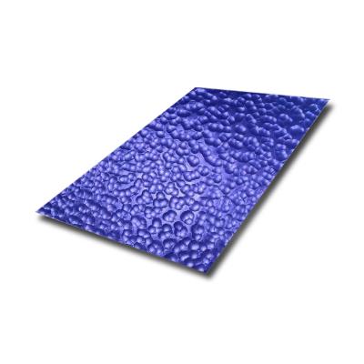 Chine Decorative Metal Sheet 316 Corrugated Hammer Finish Sapphire Blue Stainless Steel Sheet à vendre