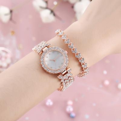 China Automatic Date Women Watch Gift Set Rose Gold Crystal Design Bracelet Necklace Watch Sets Wife Mom Gift Female Lady Watch Set Jewelry for sale