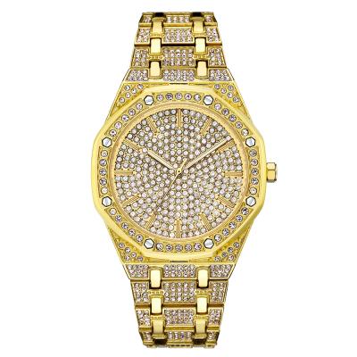 China Non-specific top sell luxury fashion Diamond Quartz Watch brand waterproof mens watches gold iced out montre diamantes para reloj hombres for sale