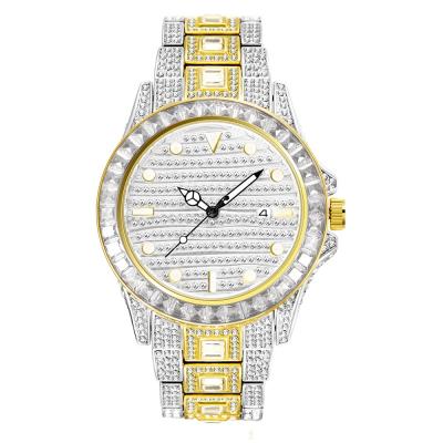 China Top Quality Luxury Watches Diamond Rhinestone Gold Hip Hop Colorful Auto Date Best Fully Iced Out Watches Mens Wristwatch Case for sale