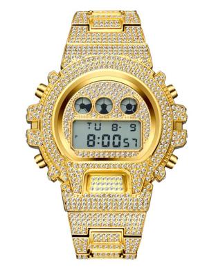 China Automatic Date Iced Out Wristwatch Diamond Watch Gold Silver Luxury Men Watches Hip Hop With Case Jewelry Gifts Big Diameter Watch Suppliers for sale