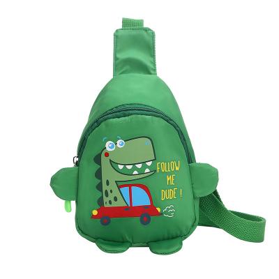 China Fashion Lovely Dino Cartoon Mini Polyester Children Bag Cartoon Shape Chest Bag Present For Girl Best Gift For Children's Day for sale