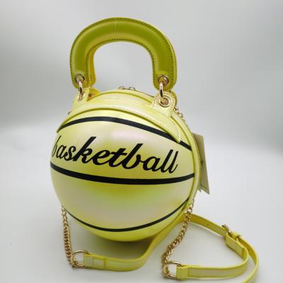 China Fashion Metallic Shoulder Bag Basketball Purses Round Ladies Basketball Purses and Purses Handbags Special Color for sale