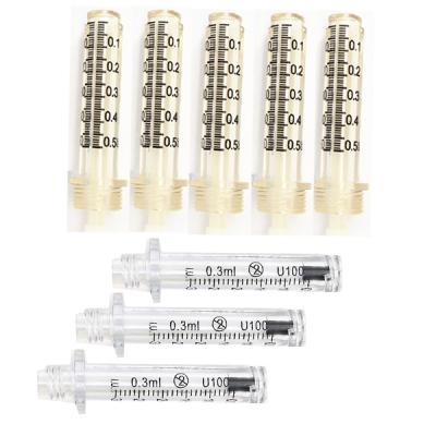 China Plastic Wrinkle Remover Injection 0.3ml And 0.5ml Syringe Bulb Head For Wrinkle Removal High Pressure Hyaluronic Pen for sale