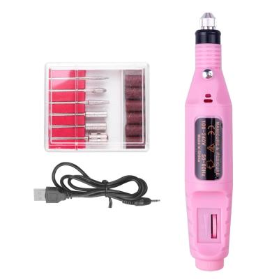 China Nail Polish Nail Art Remover Manicure Tool Nail Machine Drill Pedicure Pen Files 6 Bits MillingUV LED Plastic Professional Electric Gel for sale