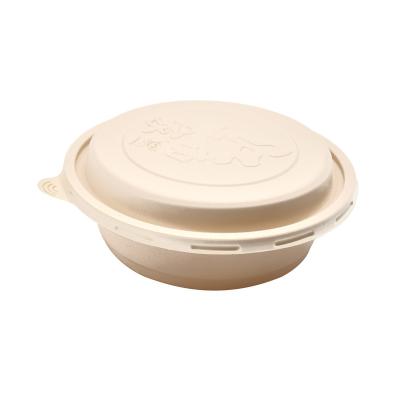 China Wholesale Custom Logo Food Grade Eco-friendly Disposable Microwavable Healthy Container Disposable Round Soup Noodle Takeout Plastic Bowl for sale