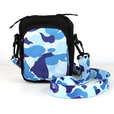 China Water Proof Camouflage Canvas Oxford Cell Phone Wallet Package Cross 2 Sides Bag 2 Straps - Body Shoulder Bag for sale