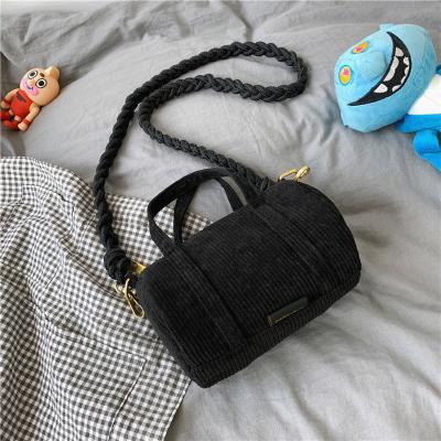 China Korean Fashion Women Handbag Shoulder Bags Tote Purse Corduroy Casual Shopping Bag for sale