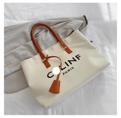 China Lady Canvas bag for women 2021 capacityone-shoulder tote bag large shopping bag for mom for sale