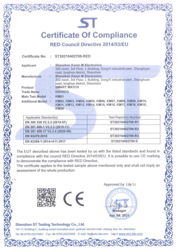 CE - Shenzhen Karen M Electronics Co., Ltd.