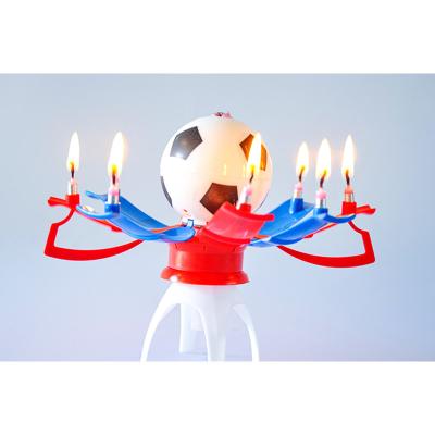 China As velas musicais personalizadas do aniversário do futebol parafinam o material da cera à venda