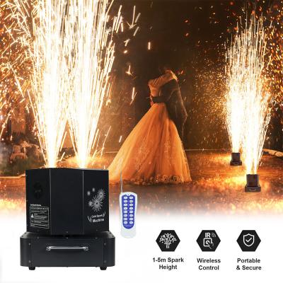 China Liuyang 1300W 360 Rotación doble doble cabeza Cold Sparkler girando máquina de chispa fría girando máquina de escenario de fuegos artificiales en venta