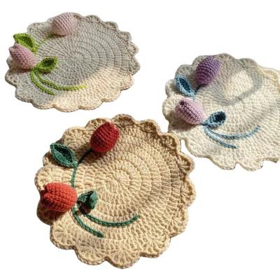 China China fashion creative crafts rose tulip coasters gift hook coasters for friends for sale