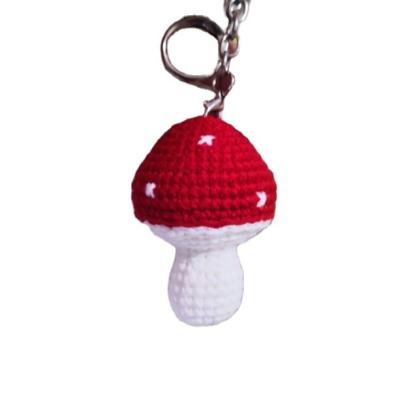 China GiftHome Decoration 100% Hand Crochet Cotton Toys Wholesale Or Custom Creative Mushroom Bag Car Key Chain Pendant Ornaments Doll for sale