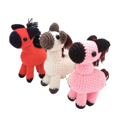 China Lovely knitted decoration horse doll children's ingenious handmade crochet pony for sale