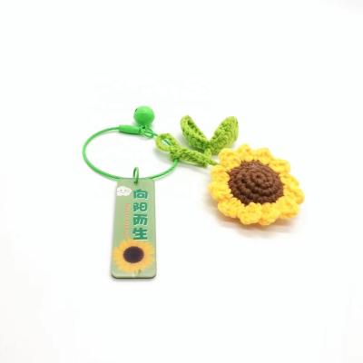 China China Wool Hand Crochet Crafts Car Ornaments Senior Children's Guft Sunflower Ornaments for sale