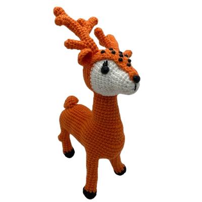 China Handmade Craft Christmas Gifts Home Decoration Creative Gifts Handmade Diy Master Works Crochet Sika Deer for sale