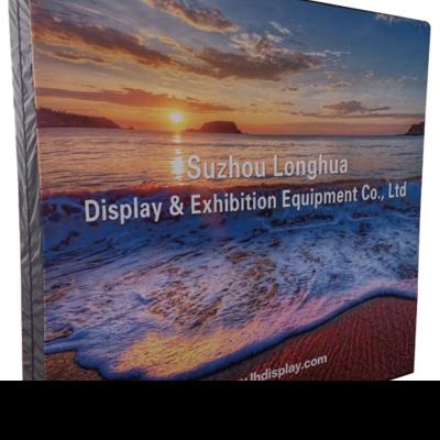 China Advertising Poster Display LH12-4 Tube Fabric Display With Double Side Tension Trade Fair Custom Logo Backdrop for sale