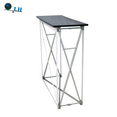 China Trendy Fashion Cheap Pop Up Curved Folding Aluminum Table Promotion Counter for sale