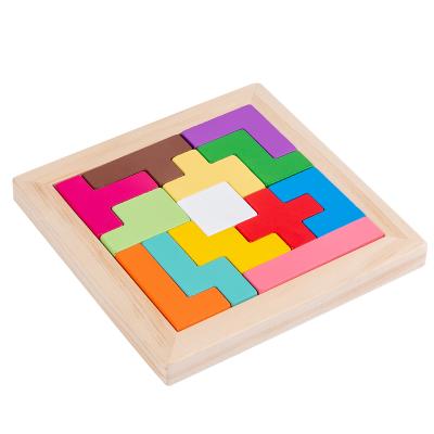 China Eco-friendly Material Power Play Puzzle Block 3D Wooden Russian Wisdom Jigsaw Building Block The Passible Puzzle Toys for sale