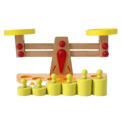 China Amazon Wooden Hot-selling Wooden Balance Measures Early Education Children's Math Learning Toys for sale