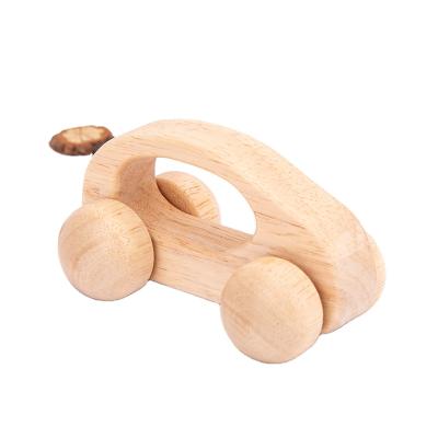 China Factory Cute Hot Sales Natural Schima Beech Wood Montessori Children Toddler Toy Small Van Shape Wooden Toy Educational Car for sale